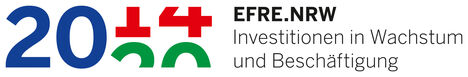 Logo Efre NRW 2014-2020 mit der Aufschrift: Investition in Wachstum und Beschäftigung.
