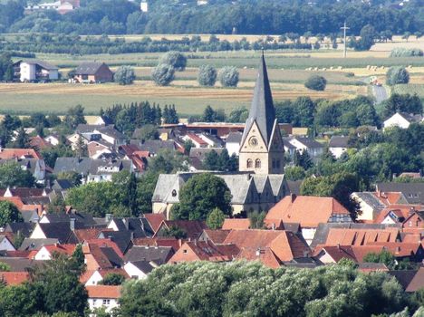 Stadtansicht von Steinheim von oben fotografiert.
